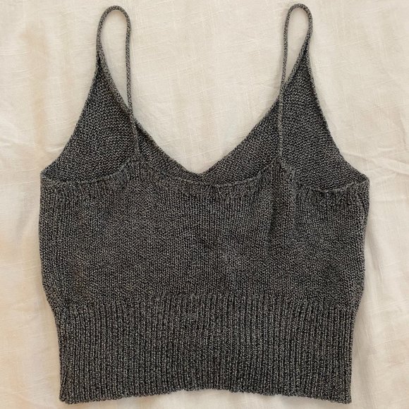 Brandy Melville dark gray knit tank top - Picture 2 of 2